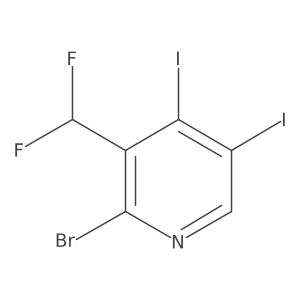 2-Bromo-3-(difluoromethyl)-4,5-diiodopyridine Structure