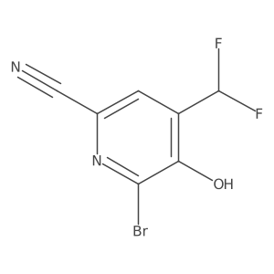 6-Bromo-4-(difluoromethyl)-5-hydroxypicolinonitrile结构式