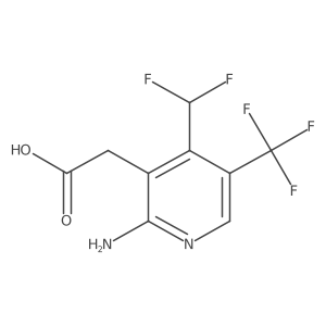 2-(2-Amino-4-(difluoromethyl)-5-(trifluoromethyl)pyridin-3-yl)acetic acid Structure