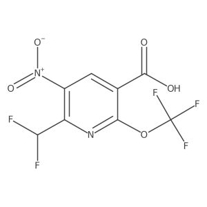 2-(Difluoromethyl)-3-nitro-6-(trifluoromethoxy)pyridine-5-carboxylic acid结构式