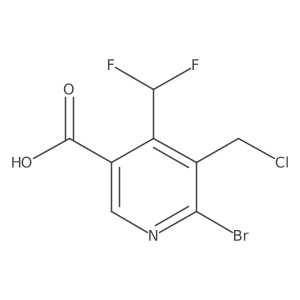 6-Bromo-5-(chloromethyl)-4-(difluoromethyl)nicotinic acid结构式