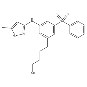 4-[4-(benzenesulfonyl)-6-[(5-methyl-1H-pyrazol-3-yl)amino]pyridin-2-yl]butan-1-ol Structure