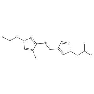N-{[1-(2,2-difluoroethyl)-1H-pyrazol-4-yl]methyl}-1-(2-fluoroethyl)-4-methyl-1H-pyrazol-3-amine Structure