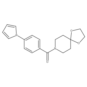 O=C(c1ccc(-n2cccc2)cc1)N1CCC2(CC1)OCCO2结构式