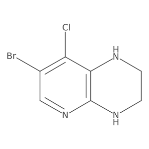 7-Bromo-8-chloro-1,2,3,4-tetrahydropyrido[2,3-b]pyrazine结构式
