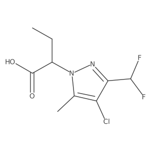 2-[4-chloro-3-(difluoromethyl)-5-methyl-1H-pyrazol-1-yl]butanoic acid结构式