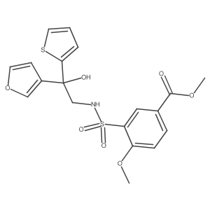 methyl 3-(N-(2-(furan-3-yl)-2-hydroxy-2-(thiophen-2-yl)ethyl)sulfamoyl)-4-methoxybenzoate结构式