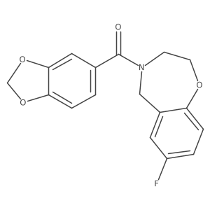 benzo[d][1,3]dioxol-5-yl(7-fluoro-2,3-dihydrobenzo[f][1,4]oxazepin-4(5H)-yl)methanone结构式