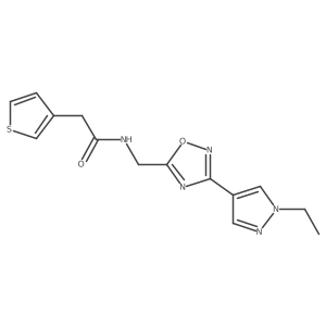 N-((3-(1-ethyl-1H-pyrazol-4-yl)-1,2,4-oxadiazol-5-yl)methyl)-2-(thiophen-3-yl)acetamide Structure