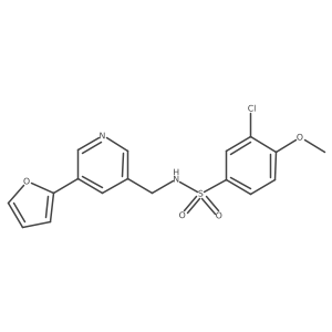 3-chloro-N-((5-(furan-2-yl)pyridin-3-yl)methyl)-4-methoxybenzenesulfonamide结构式