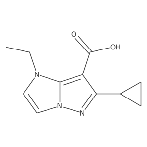 6-cyclopropyl-1-ethyl-imidazo[1,2-b]pyrazole-7-carboxylic acid结构式