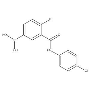 (3-((4-Chlorophenyl)carbamoyl)-4-fluorophenyl)boronic acid结构式