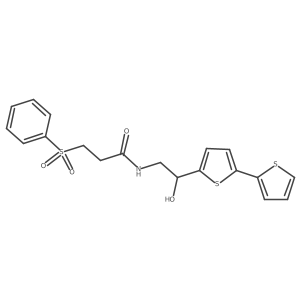 3-(benzenesulfonyl)-N-(2-{[2,2'-bithiophene]-5-yl}-2-hydroxyethyl)propanamide结构式
