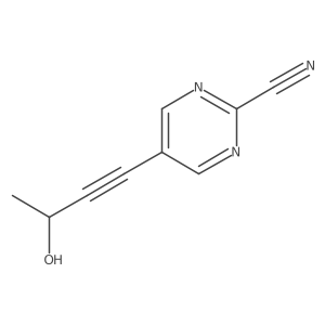 5-(3-Hydroxybut-1-yn-1-yl)pyrimidine-2-carbonitrile结构式