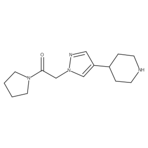 2-[4-(piperidin-4-yl)-1H-pyrazol-1-yl]-1-(pyrrolidin-1-yl)ethan-1-one Structure