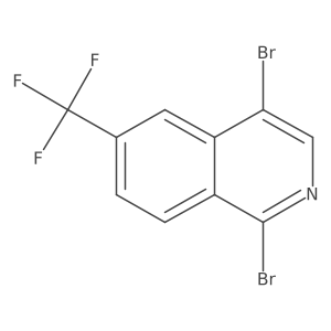 1,4-Dibromo-6-(trifluoromethyl)isoquinoline结构式