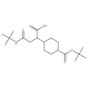 2-{1-[(Tert-butoxy)carbonyl]piperidin-4-yl}-3-(tert-butylcarbamoyl)propanoic acid Structure