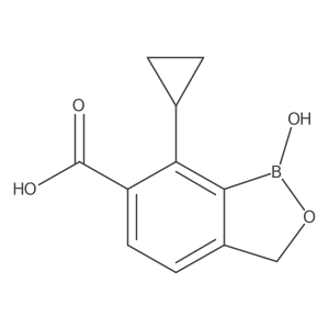 7-Cyclopropyl-1,3-dihydro-1-hydroxy-2,1-benzoxaborole-6-carboxylic acid结构式