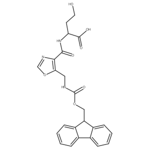 (2S)-2-({5-[({[(9H-fluoren-9-yl)methoxy]carbonyl}amino)methyl]-1,3-oxazol-4-yl}formamido)-4-hydroxybutanoic acid结构式