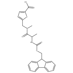 5-{[2-({[(9H-fluoren-9-yl)methoxy]carbonyl}amino)-N-methylpropanamido]methyl}furan-2-carboxylic acid结构式
