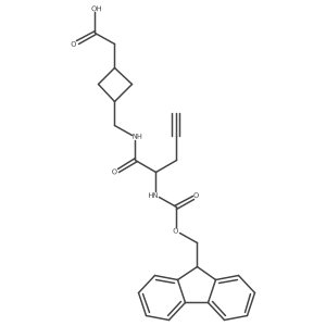 2-(3-{[2-({[(9H-fluoren-9-yl)methoxy]carbonyl}amino)pent-4-ynamido]methyl}cyclobutyl)acetic acid结构式