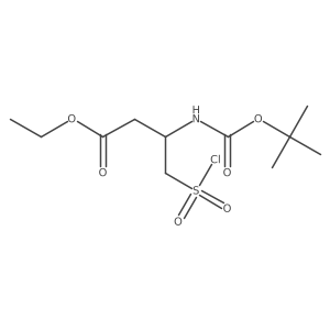 Ethyl 4-chlorosulfonyl-3-[(2-methylpropan-2-yl)oxycarbonylamino]butanoate结构式