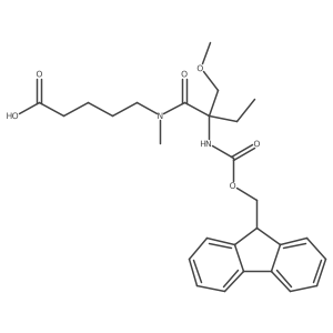 5-[2-({[(9H-fluoren-9-yl)methoxy]carbonyl}amino)-2-(methoxymethyl)-N-methylbutanamido]pentanoic acid结构式