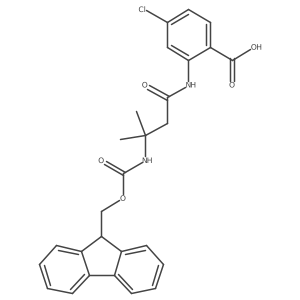 4-chloro-2-[3-({[(9H-fluoren-9-yl)methoxy]carbonyl}amino)-3-methylbutanamido]benzoic acid结构式