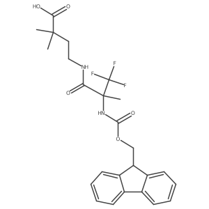 4-[2-({[(9H-fluoren-9-yl)methoxy]carbonyl}amino)-3,3,3-trifluoro-2-methylpropanamido]-2,2-dimethylbutanoic acid结构式