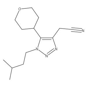 2-[1-(3-methylbutyl)-5-(oxan-4-yl)-1H-1,2,3-triazol-4-yl]acetonitrile Structure