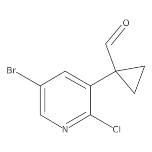 1-(5-Bromo-2-chloropyridin-3-yl)cyclopropane-1-carbaldehyde结构式