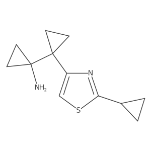 1-[1-(2-Cyclopropyl-1,3-thiazol-4-yl)cyclopropyl]cyclopropan-1-amine结构式