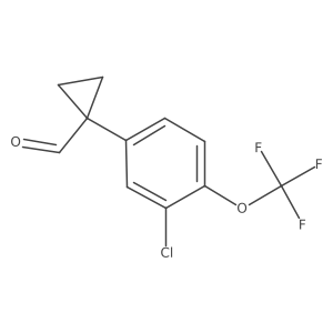 1-[3-Chloro-4-(trifluoromethoxy)phenyl]cyclopropane-1-carbaldehyde Structure
