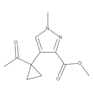 methyl 4-(1-acetylcyclopropyl)-1-methyl-1H-pyrazole-3-carboxylate结构式