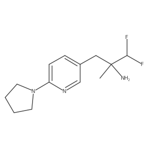 1,1-Difluoro-2-methyl-3-[6-(pyrrolidin-1-yl)pyridin-3-yl]propan-2-amine结构式