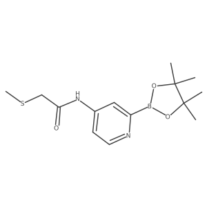 2-methylsulfanyl-N-[2-(4,4,5,5-tetramethyl-1,3,2-dioxaborolan-2-yl)pyridin-4-yl]acetamide Structure