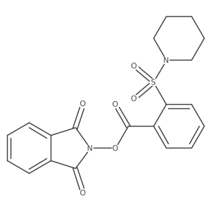 1,3-dioxo-2,3-dihydro-1H-isoindol-2-yl 2-(piperidine-1-sulfonyl)benzoate结构式