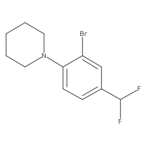 1-[2-Bromo-4-(difluoromethyl)phenyl]piperidine结构式