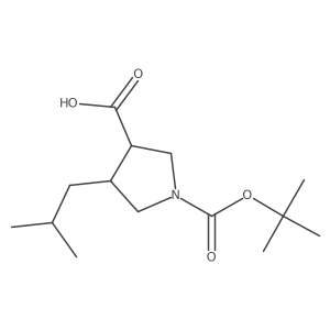 (3S,4S)-1-[(2-Methylpropan-2-yl)oxycarbonyl]-4-(2-methylpropyl)pyrrolidine-3-carboxylic acid结构式
