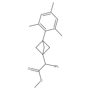 Methyl 2-amino-2-[3-(2,4,6-trimethylphenyl)-1-bicyclo[1.1.1]pentanyl]acetate Structure
