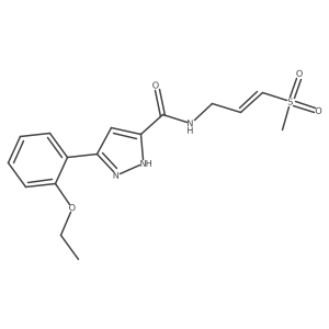 3-(2-Ethoxyphenyl)-N-[(E)-3-methylsulfonylprop-2-enyl]-1H-pyrazole-5-carboxamide结构式