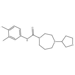 N-(3,4-dimethylphenyl)-4-(oxolan-3-yl)-1,4-diazepane-1-carboxamide结构式