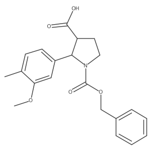 1-((Benzyloxy)carbonyl)-2-(3-methoxy-4-methylphenyl)pyrrolidine-3-carboxylic acid结构式