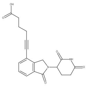 6-[2-(2,6-Dioxo-3-piperidyl)-1-oxo-isoindolin-4-yl]hex-5-ynoic acid结构式