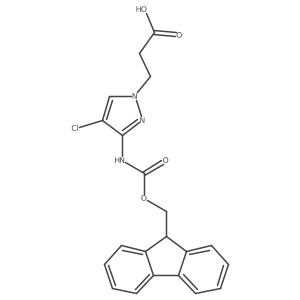 3-[4-chloro-3-({[(9H-fluoren-9-yl)methoxy]carbonyl}amino)-1H-pyrazol-1-yl]propanoic acid结构式