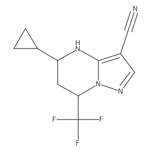 (5R,7S)-5-Cyclopropyl-7-(trifluoromethyl)-4,5,6,7-tetrahydropyrazolo[1,5-a]pyrimidine-3-carbonitrile Structure