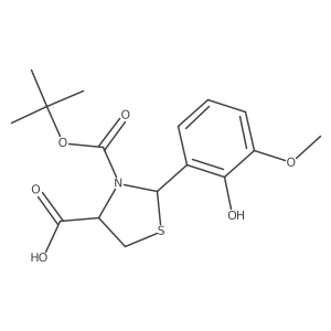 3-[(Tert-butoxy)carbonyl]-2-(2-hydroxy-3-methoxyphenyl)-1,3-thiazolidine-4-carboxylic acid结构式