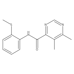 5,6-dimethyl-N-[2-(methylsulfanyl)phenyl]pyrimidine-4-carboxamide Structure
