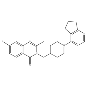 3-[[1-(6,7-Dihydro-5H-cyclopenta[d]pyrimidin-4-yl)piperidin-4-yl]methyl]-7-fluoro-2-methylquinazolin-4-one结构式