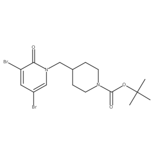 Tert-butyl 4-[(3,5-dibromo-2-oxo-1,2-dihydropyridin-1-yl)methyl]piperidine-1-carboxylate结构式